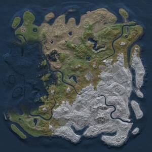 Thumbnail Rust Map: Procedural Map, Size: 5041, Seed: 299505595, 17 Monuments
