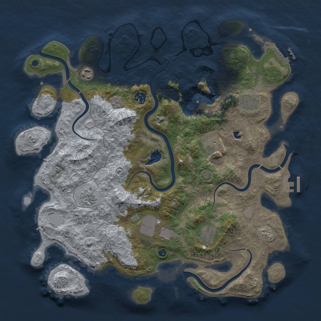 Rust Map: Procedural Map, Size: 4100, Seed: 70150, 14 Monuments