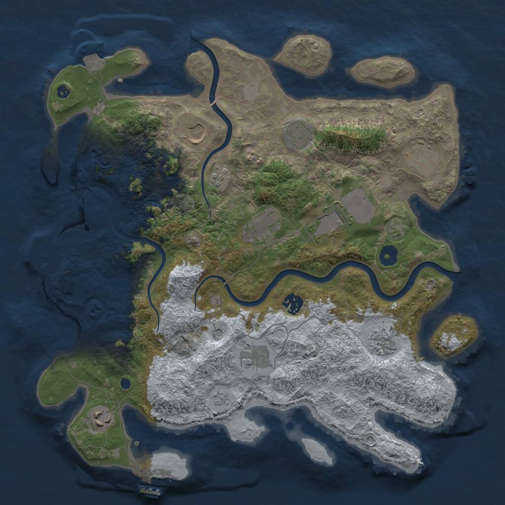 Rust Map: Procedural Map, Size: 3850, Seed: 1528209171, 16 Monuments