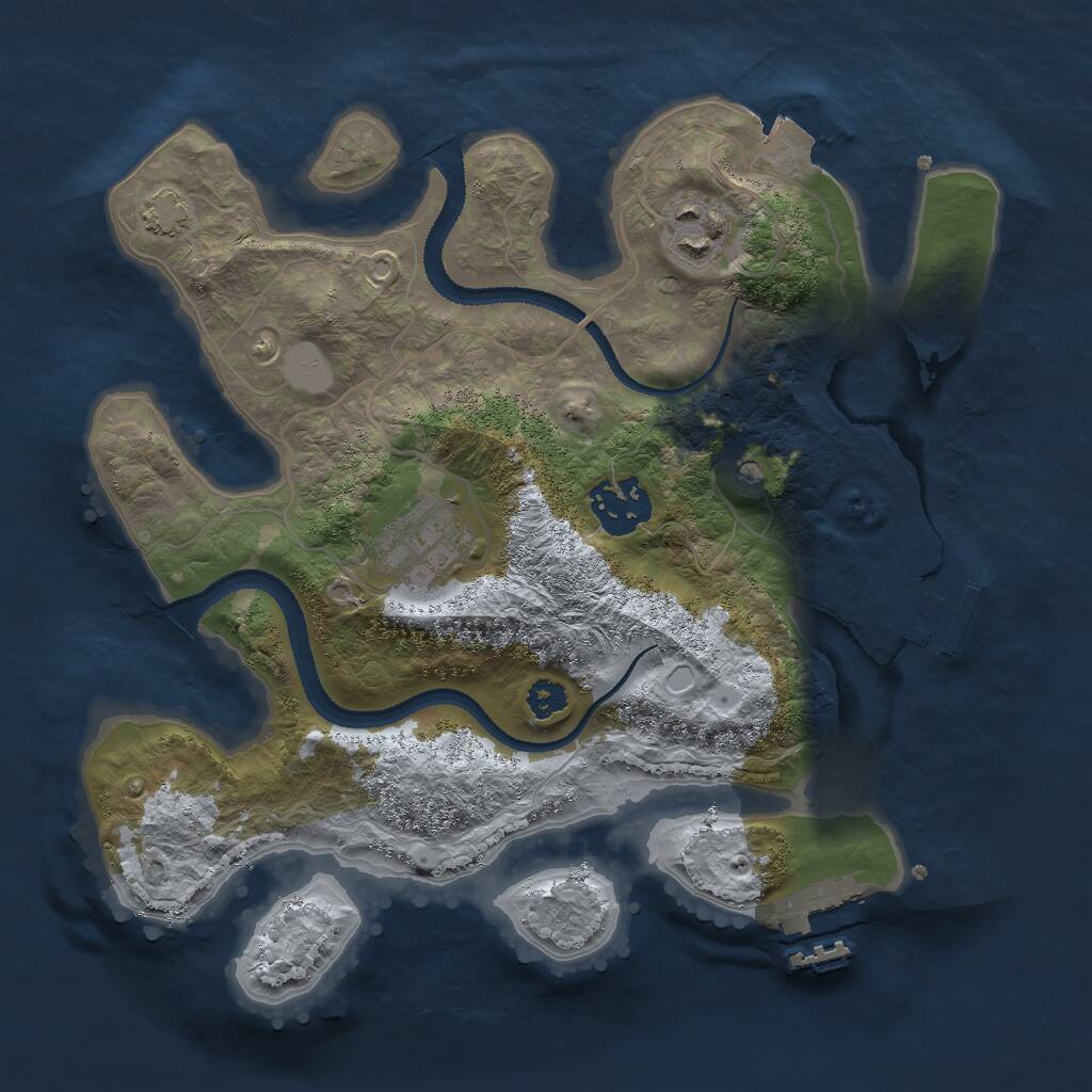 Rust Map: Procedural Map, Size: 2800, Seed: 563823733, 8 Monuments
