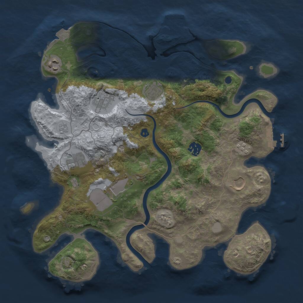 Rust Map: Procedural Map, Size: 3500, Seed: 431580704, 14 Monuments