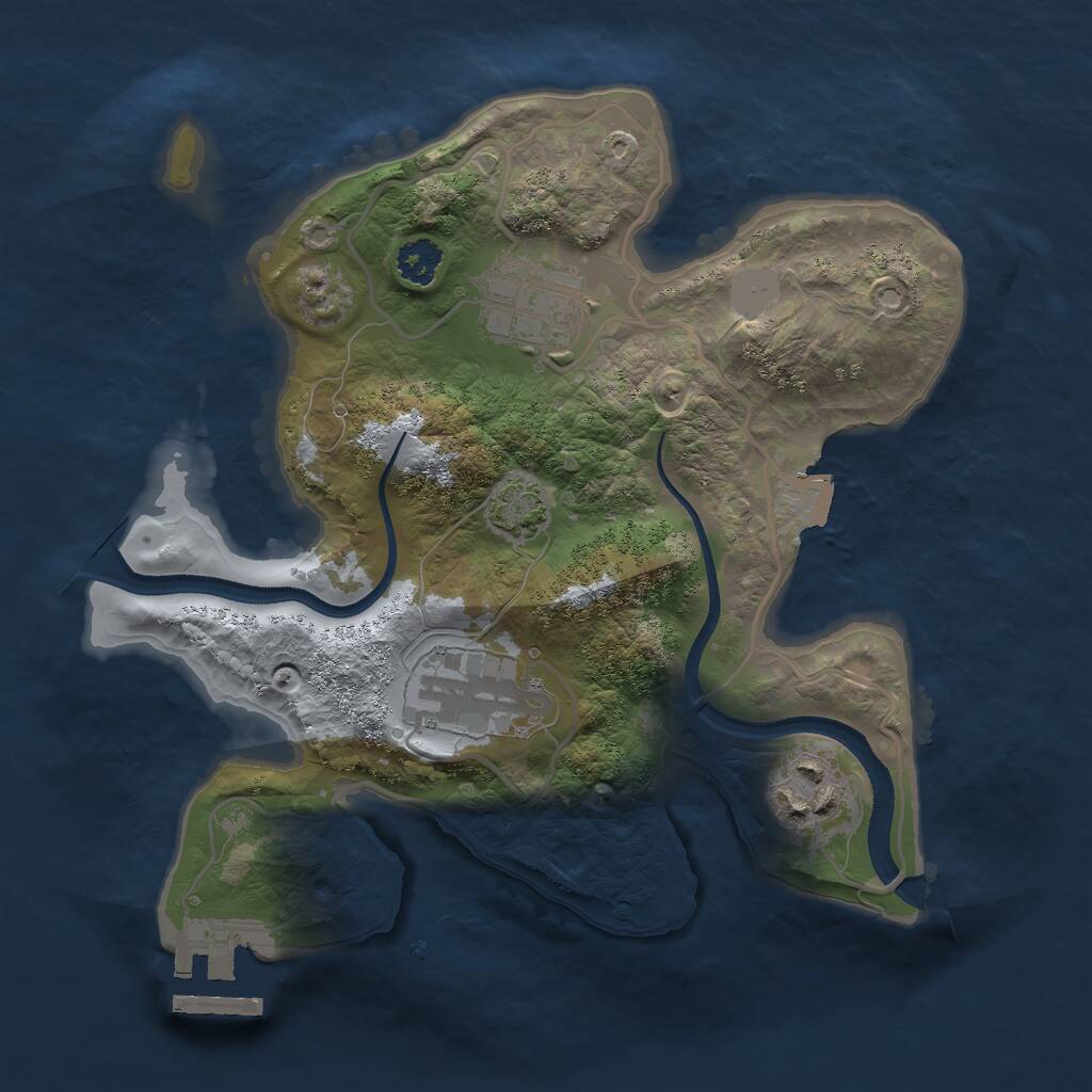 Rust Map: Procedural Map, Size: 2450, Seed: 50001, 6 Monuments