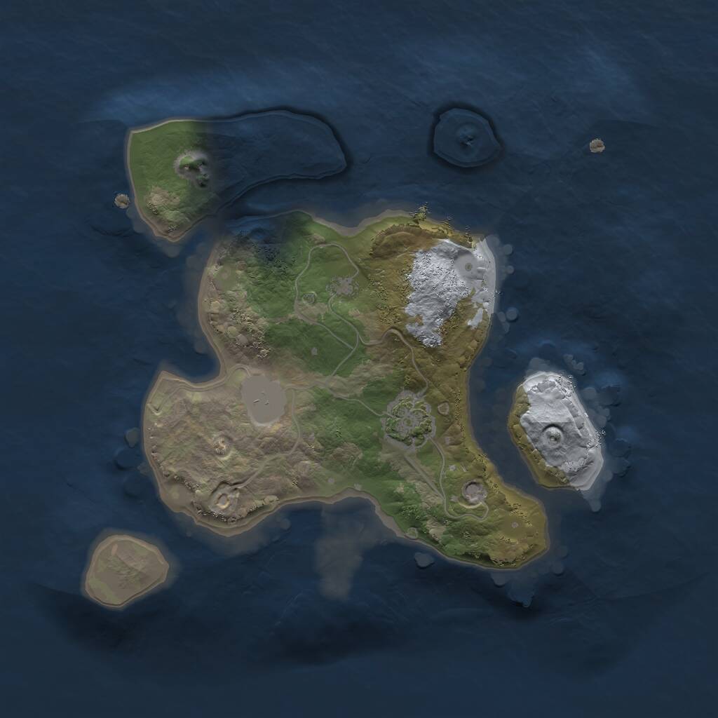 Rust Map: Procedural Map, Size: 2000, Seed: 4519611, 2 Monuments