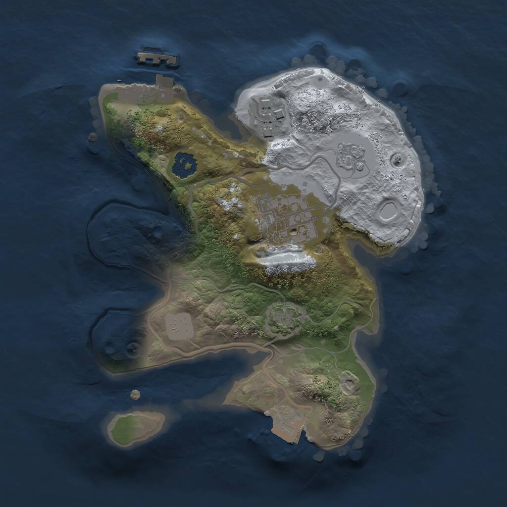 Rust Map: Procedural Map, Size: 2000, Seed: 32215449, 6 Monuments