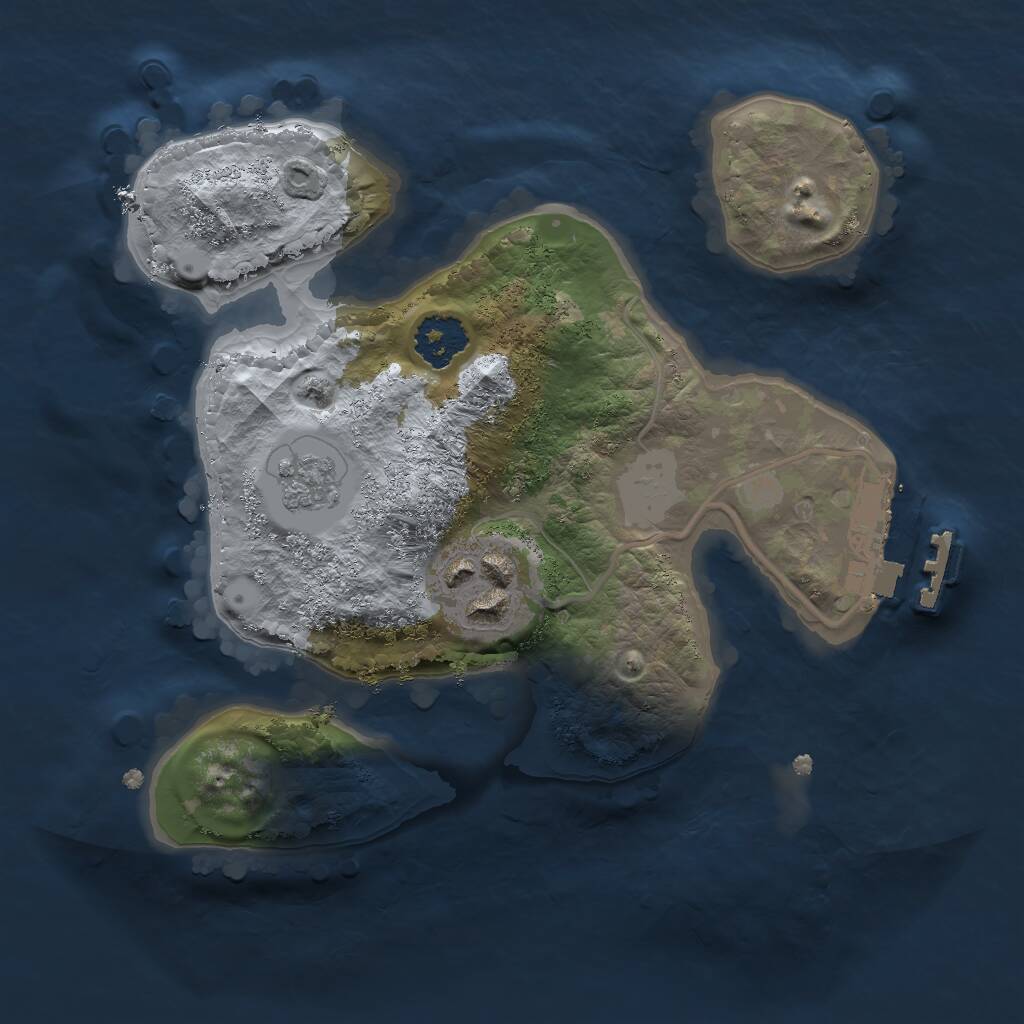 Rust Map: Procedural Map, Size: 2000, Seed: 1397200914, 4 Monuments