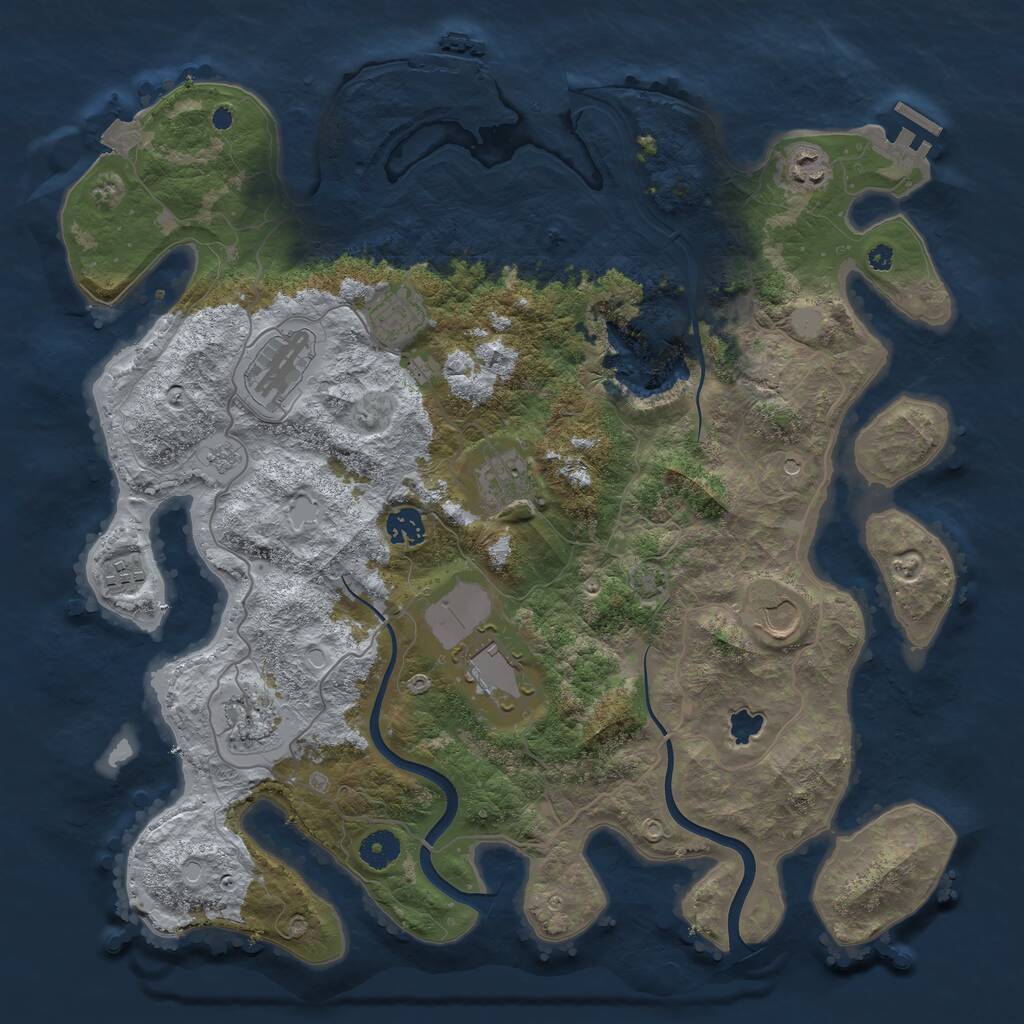 Rust Map: Procedural Map, Size: 4000, Seed: 1634674927, 15 Monuments