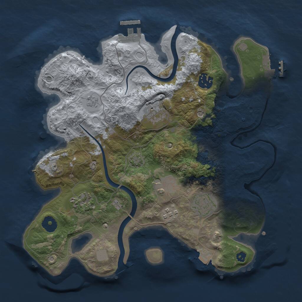 Rust Map: Procedural Map, Size: 3000, Seed: 1110, 12 Monuments