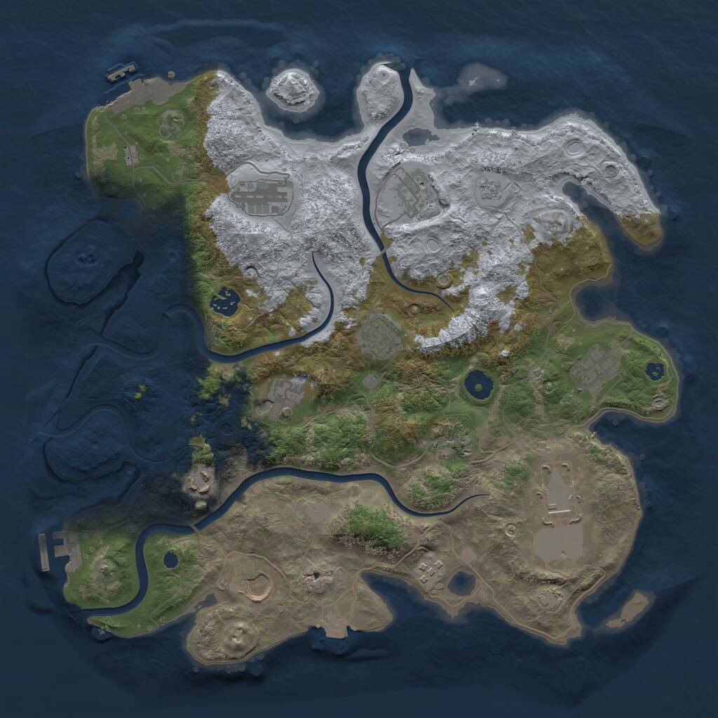 Rust Map: Procedural Map, Size: 3850, Seed: 11111, 17 Monuments