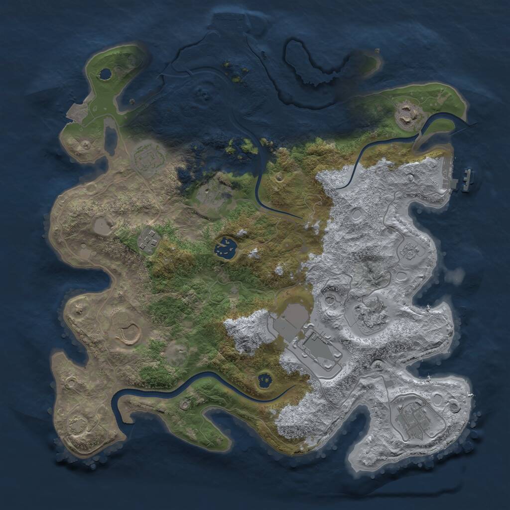 Rust Map: Procedural Map, Size: 3600, Seed: 86581416, 15 Monuments