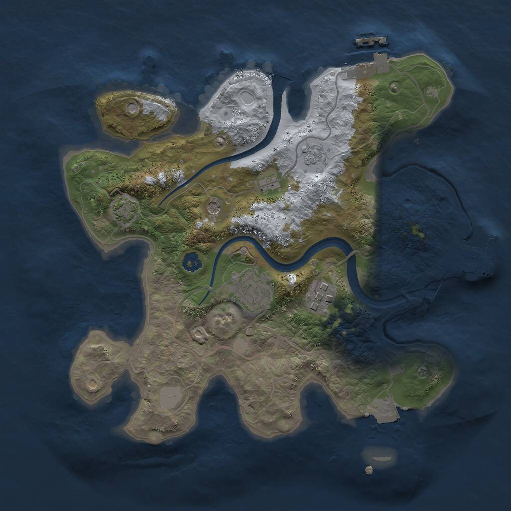 Rust Map: Procedural Map, Size: 2600, Seed: 987451, 8 Monuments