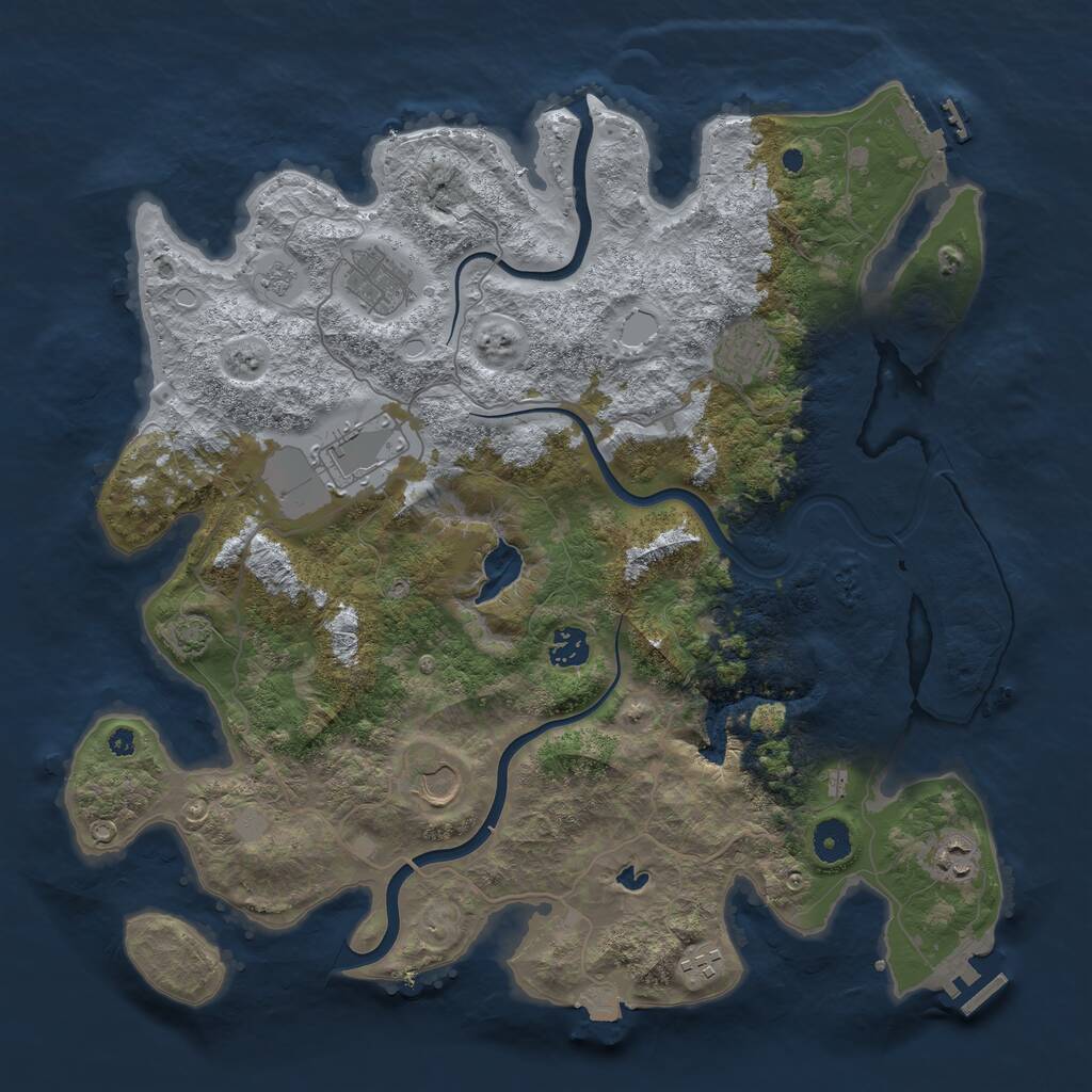 Rust Map: Procedural Map, Size: 4000, Seed: 1654233927, 13 Monuments