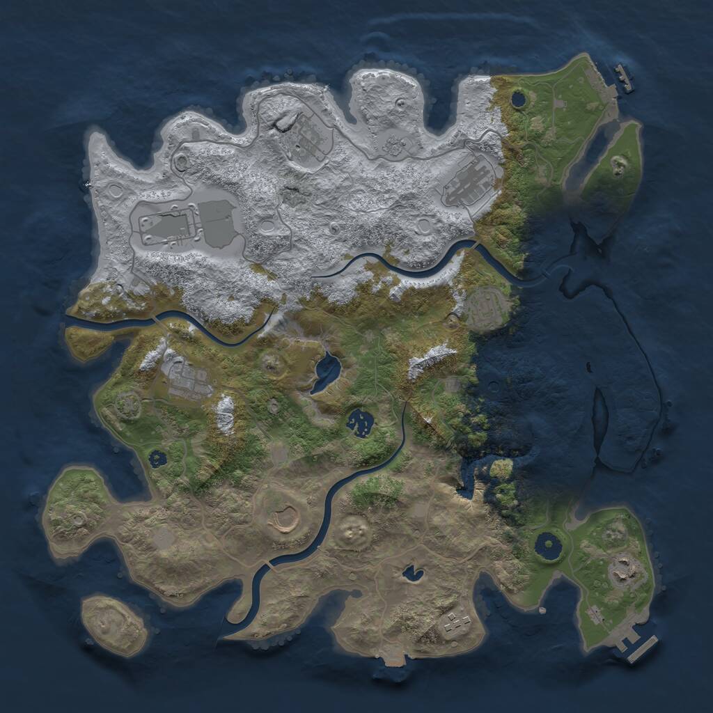 Rust Map: Procedural Map, Size: 4000, Seed: 1654233927, 15 Monuments