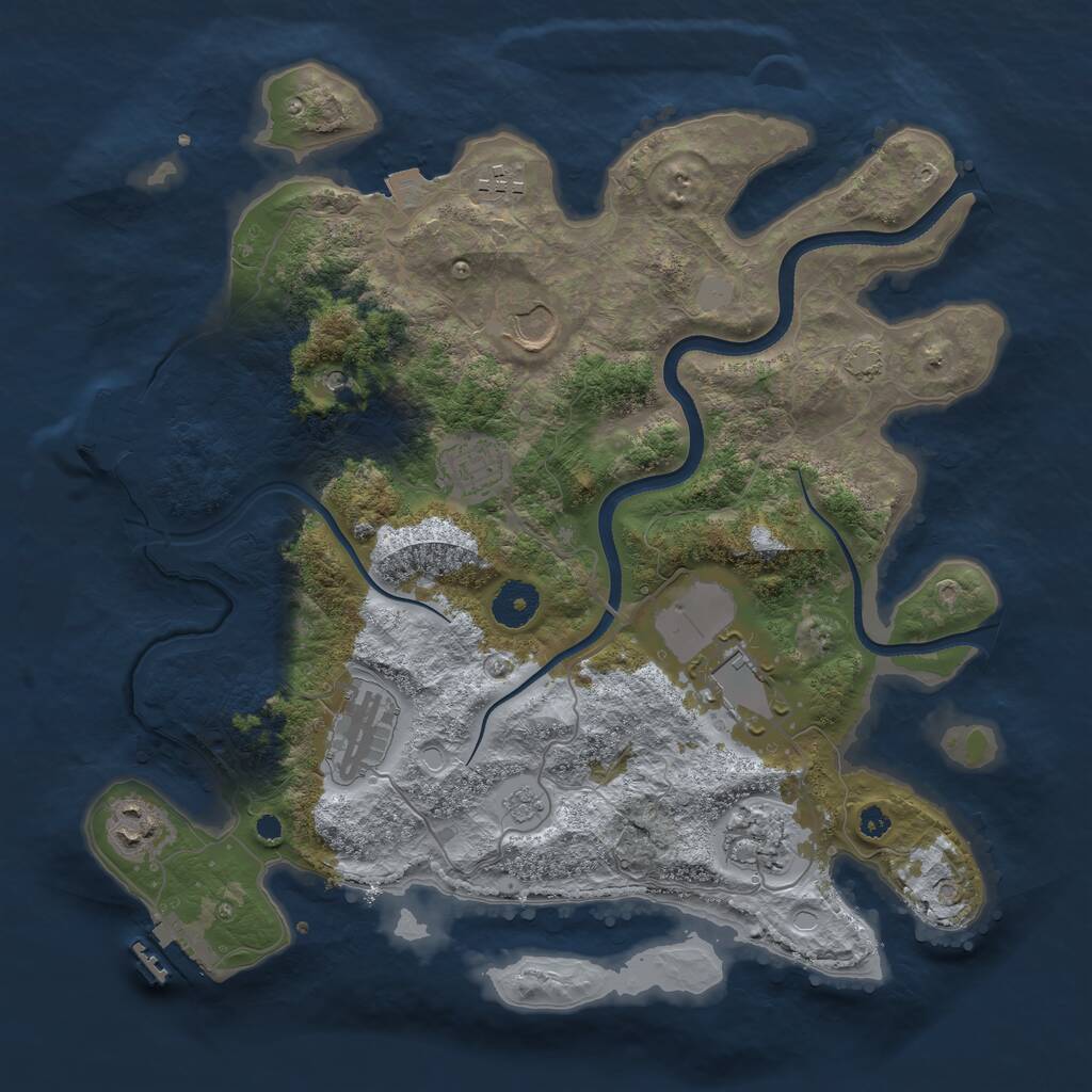 Rust Map: Procedural Map, Size: 3550, Seed: 149585173, 13 Monuments