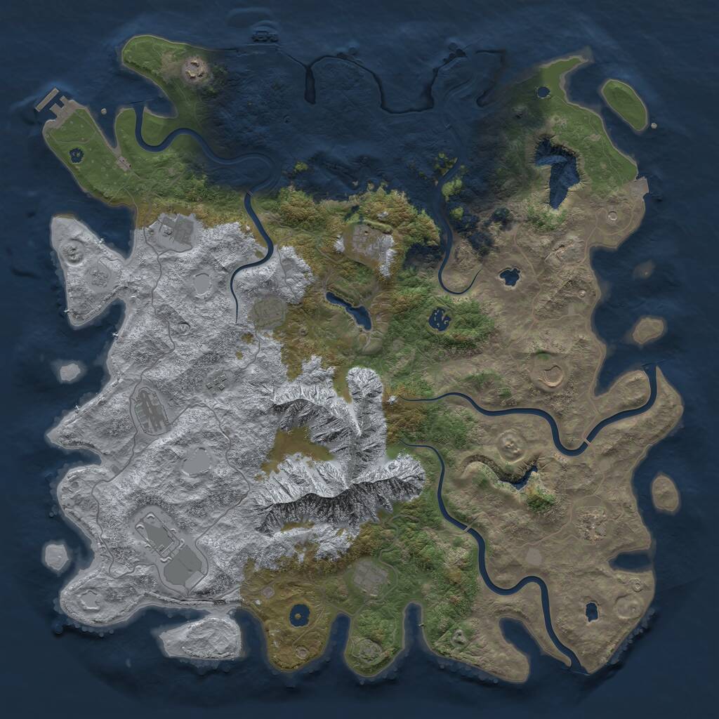 Rust Map: Procedural Map, Size: 5000, Seed: 59428, 17 Monuments