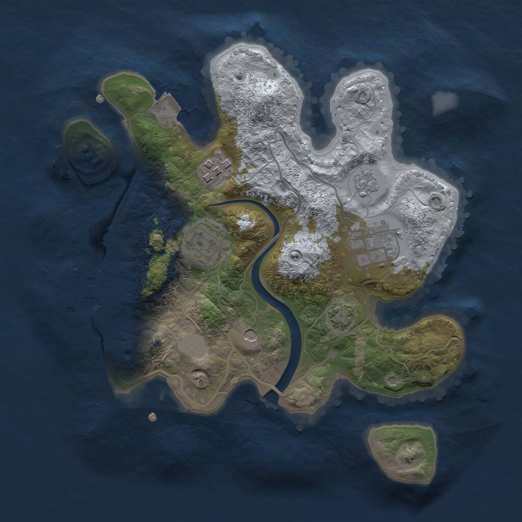 Rust Map: Procedural Map, Size: 2500, Seed: 13377, 8 Monuments