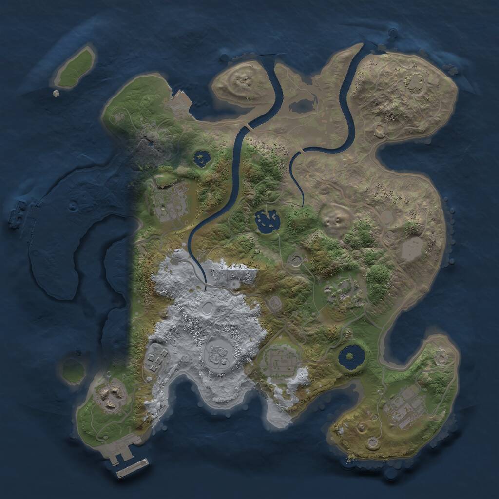 Rust Map: Procedural Map, Size: 3000, Seed: 4380, 13 Monuments
