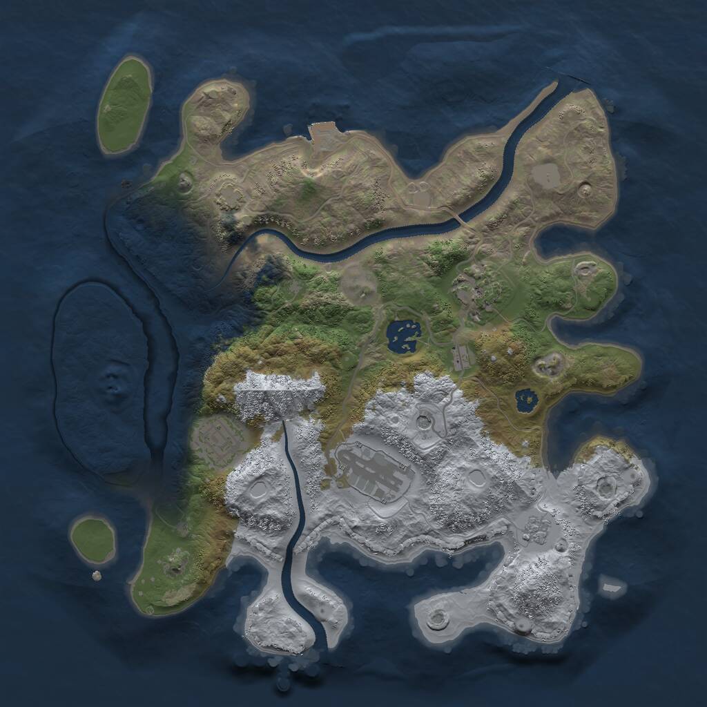 Rust Map: Procedural Map, Size: 3000, Seed: 31060, 8 Monuments