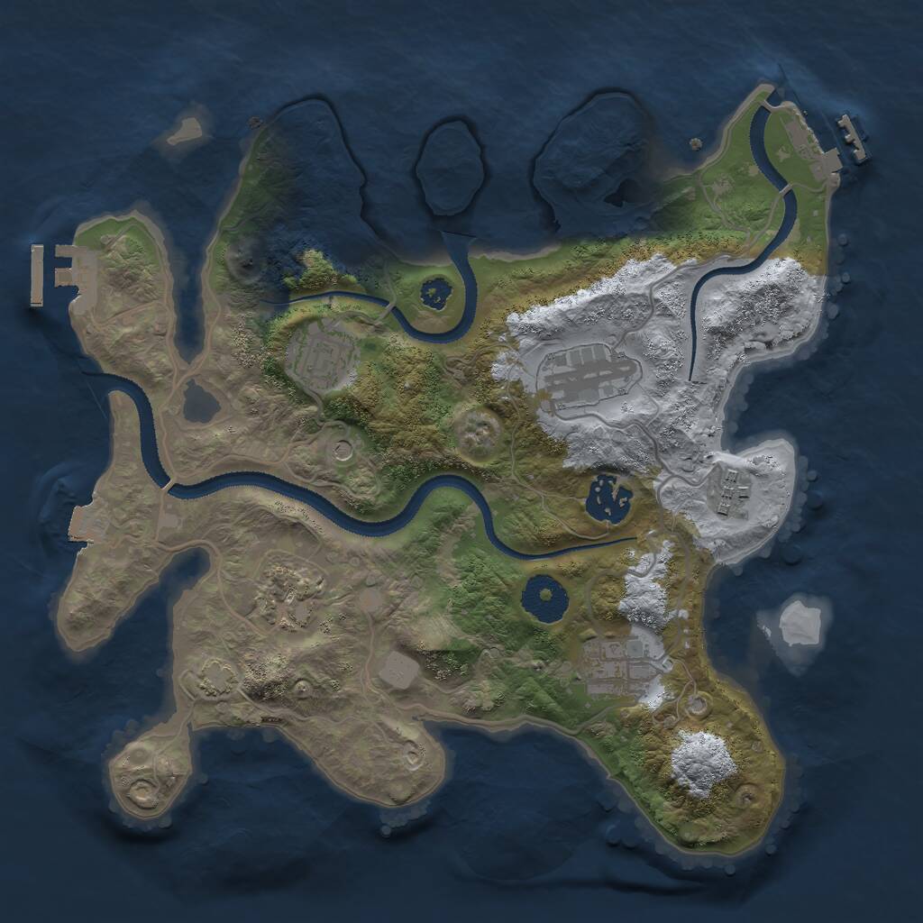 Rust Map: Procedural Map, Size: 3000, Seed: 604739053, 11 Monuments