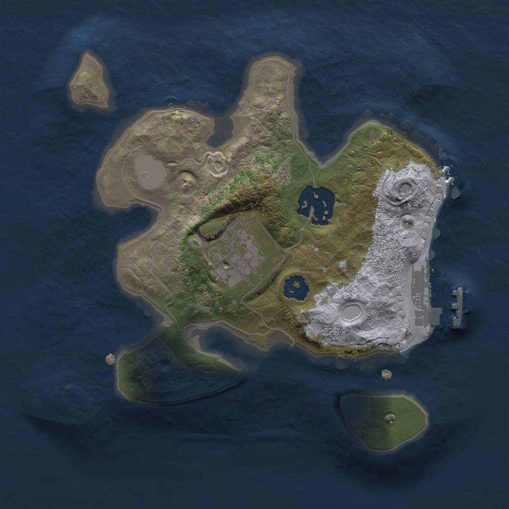 Rust Map: Procedural Map, Size: 2000, Seed: 4615691, 4 Monuments