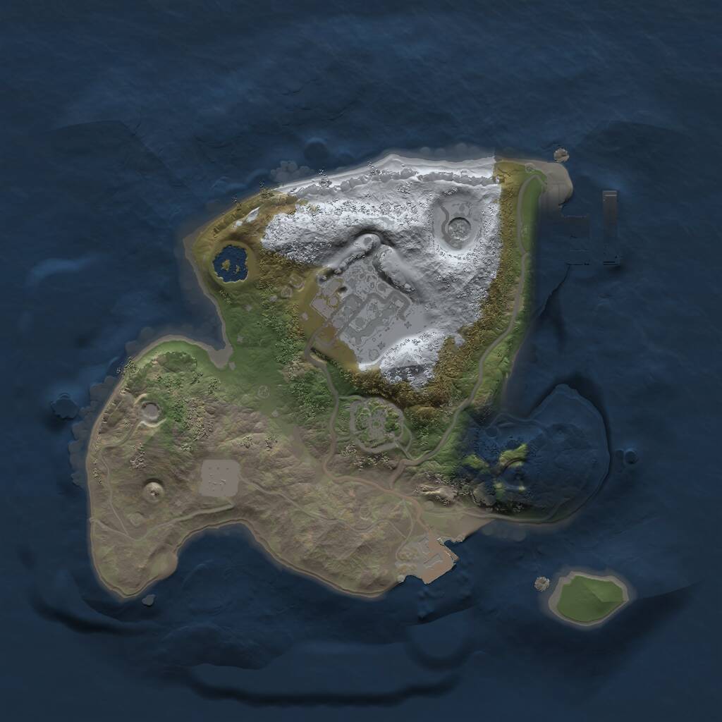 Rust Map: Procedural Map, Size: 2000, Seed: 61210, 5 Monuments