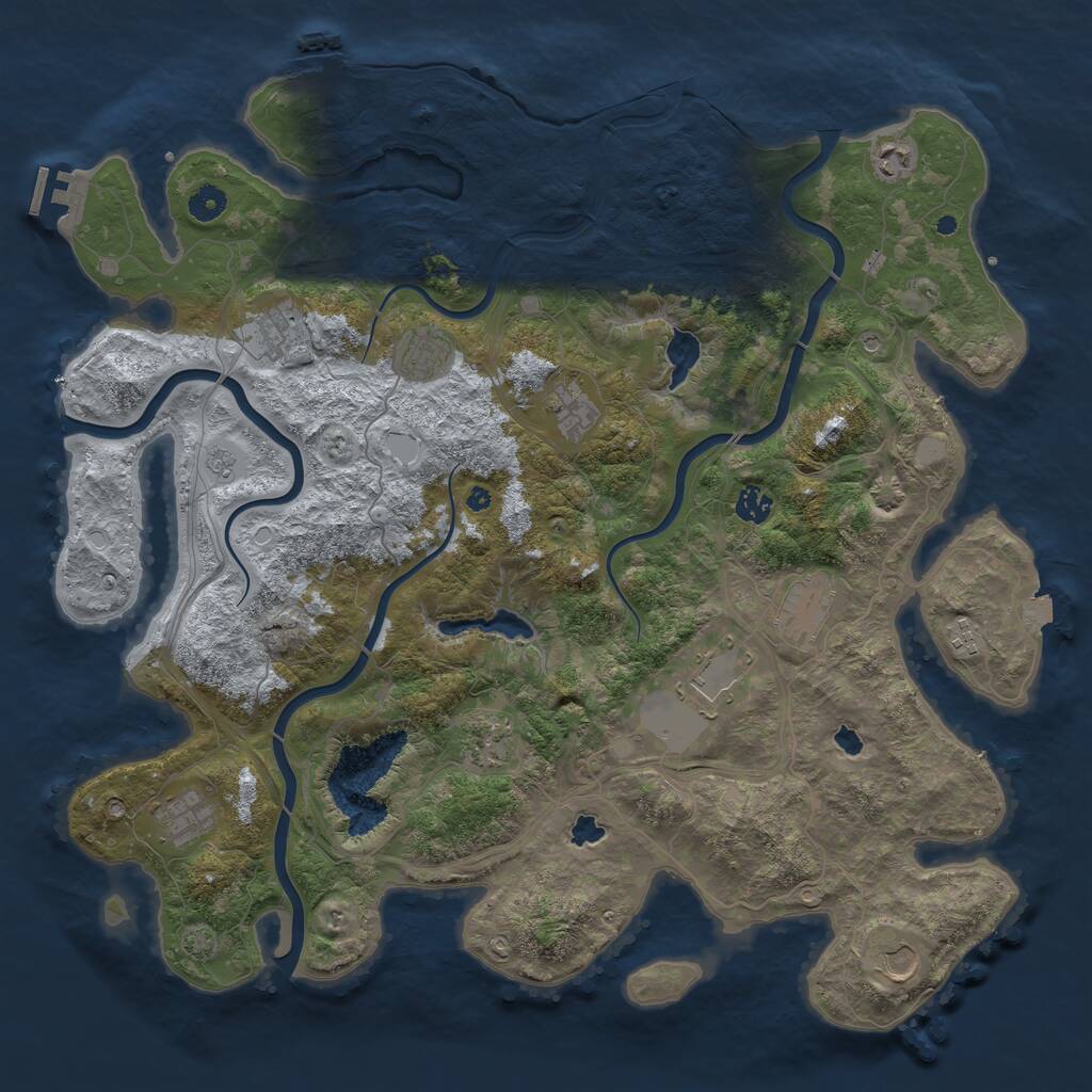 Rust Map: Procedural Map, Size: 4500, Seed: 451627960, 17 Monuments