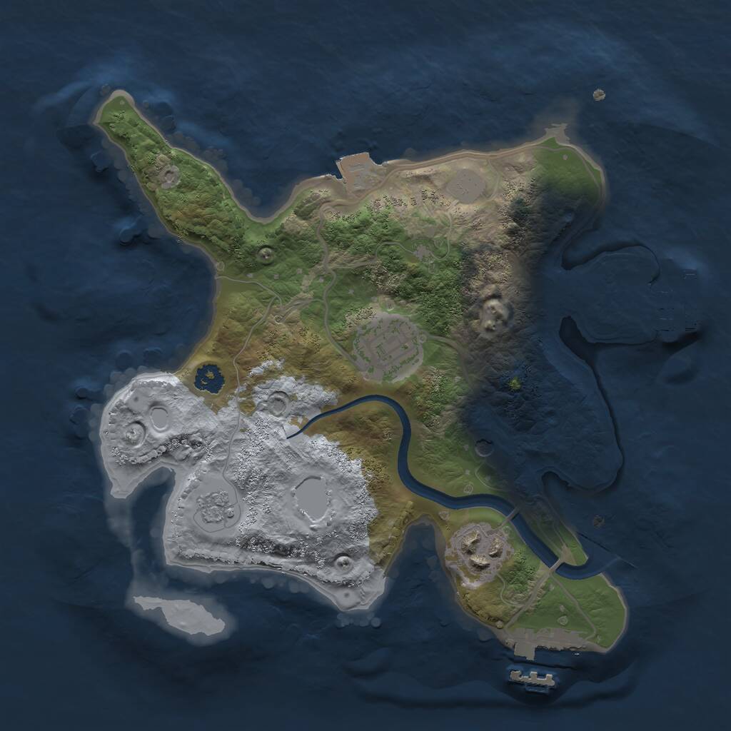 Rust Map: Procedural Map, Size: 2500, Seed: 193282, 7 Monuments