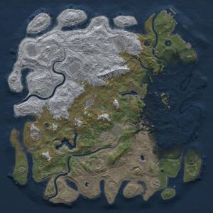 Thumbnail Rust Map: Procedural Map, Size: 4999, Seed: 121767857, 17 Monuments