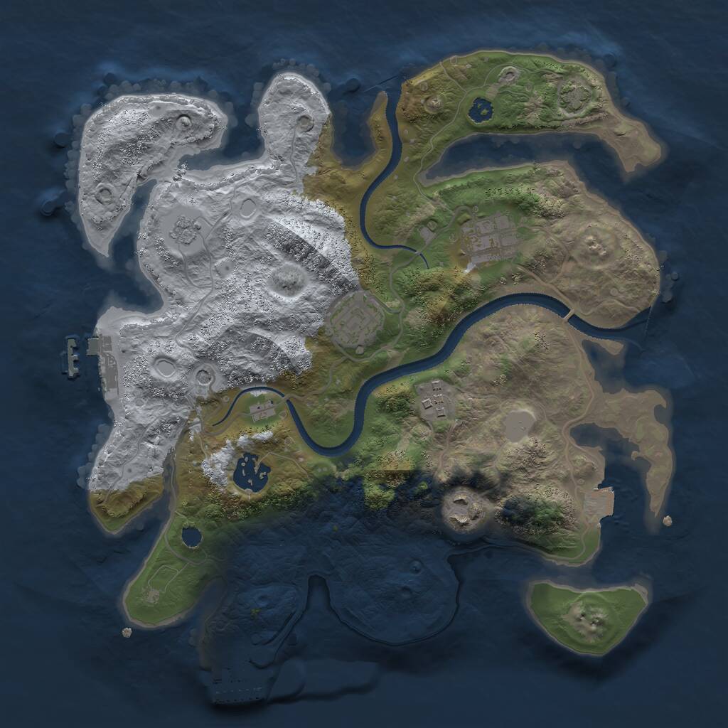 Rust Map: Procedural Map, Size: 3000, Seed: 71675, 11 Monuments