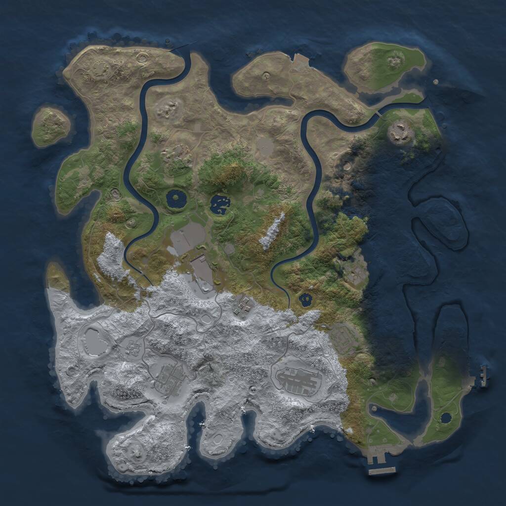 Rust Map: Procedural Map, Size: 3800, Seed: 65468177, 15 Monuments