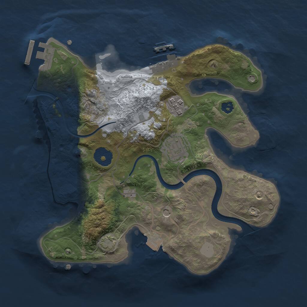 Rust Map: Procedural Map, Size: 2500, Seed: 1743453499, 7 Monuments