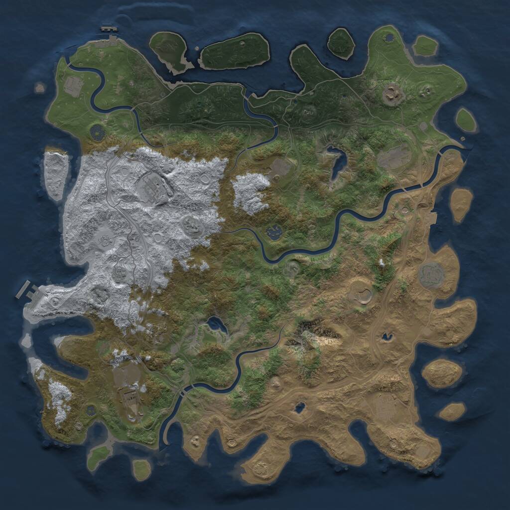 Rust Map: Procedural Map, Size: 4989, Seed: 115168, 17 Monuments