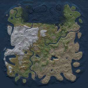 Thumbnail Rust Map: Procedural Map, Size: 4989, Seed: 115168, 17 Monuments