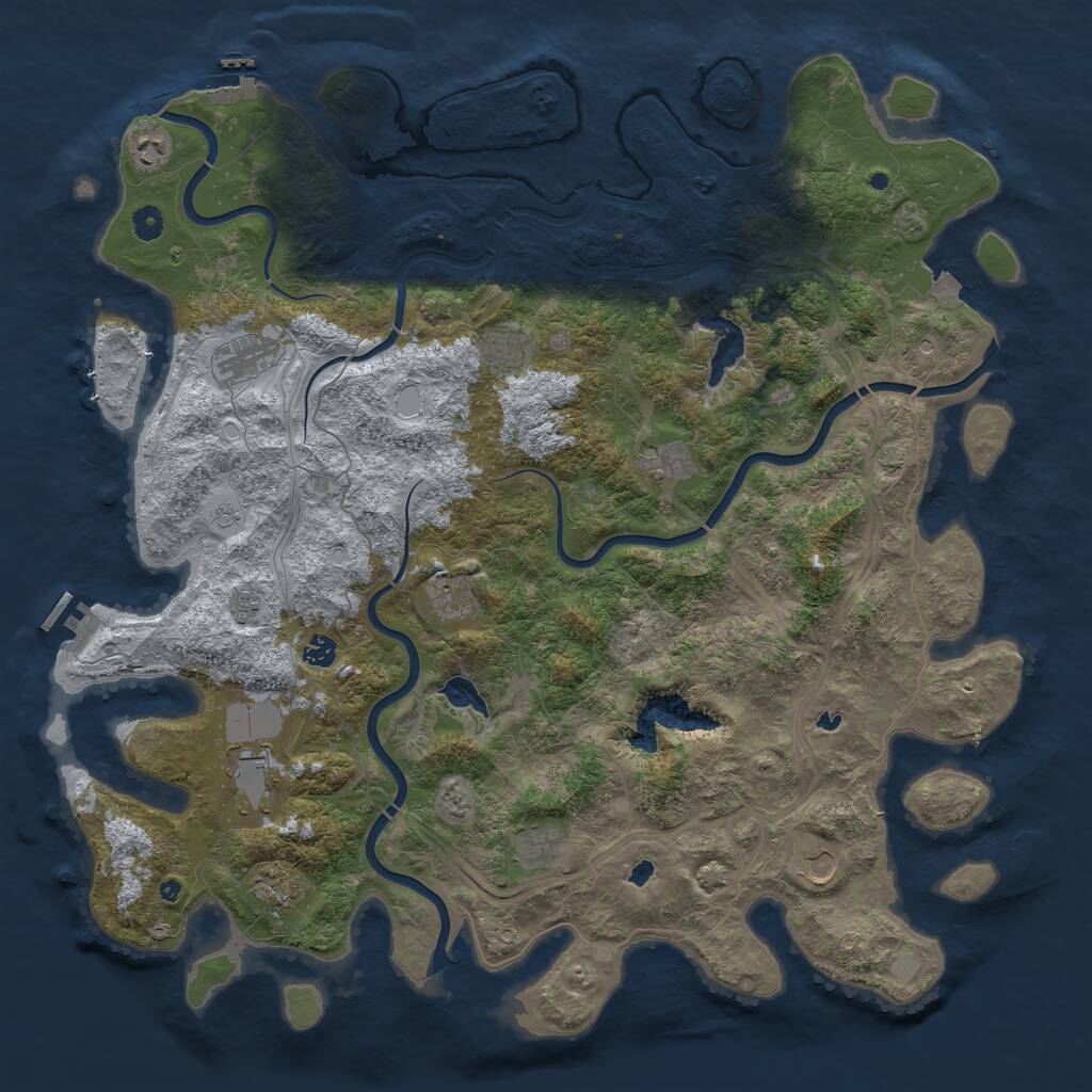 Rust Map: Procedural Map, Size: 4989, Seed: 115168, 17 Monuments