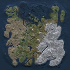 Thumbnail Rust Map: Procedural Map, Size: 4300, Seed: 910911, 17 Monuments