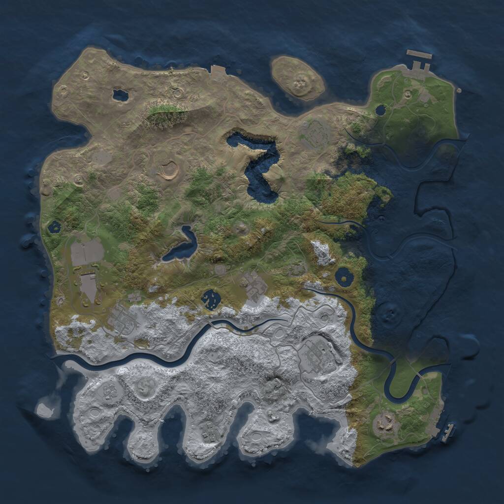 Rust Map: Procedural Map, Size: 4000, Seed: 970132149, 15 Monuments