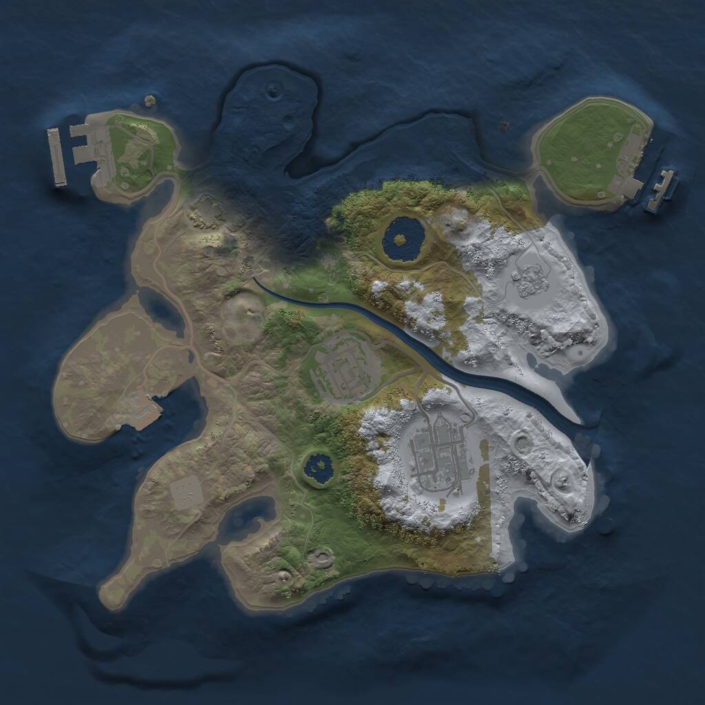 Rust Map: Procedural Map, Size: 2450, Seed: 56774, 7 Monuments