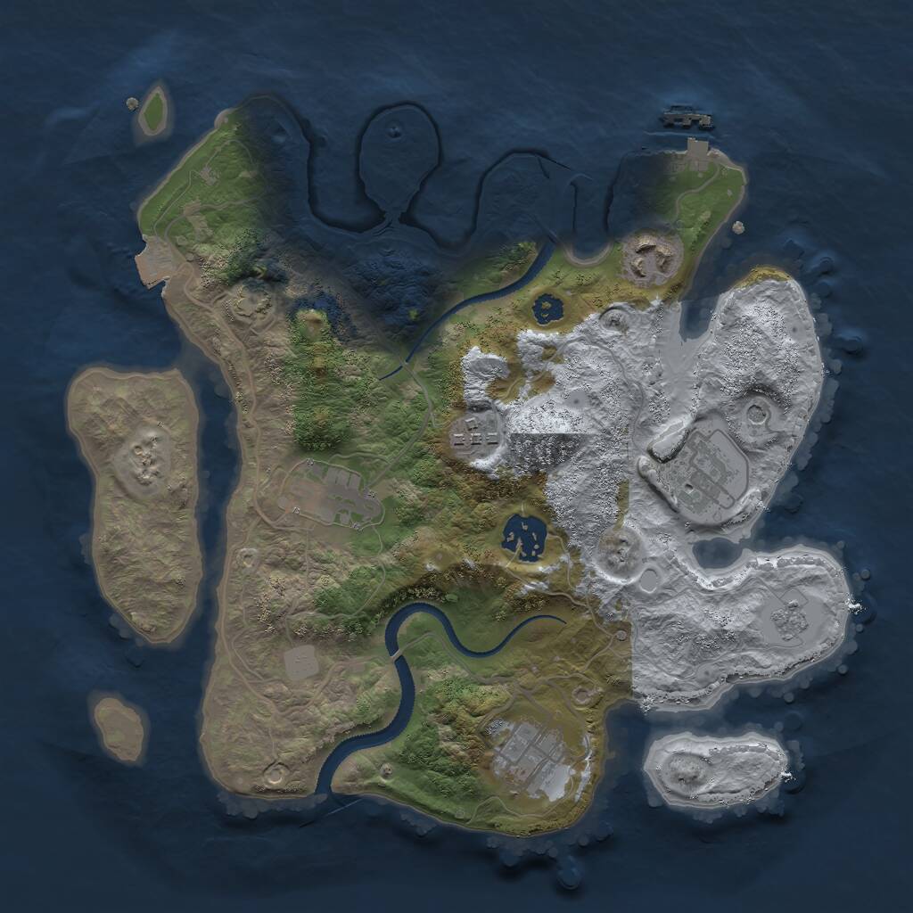 Rust Map: Procedural Map, Size: 3000, Seed: 97239, 11 Monuments