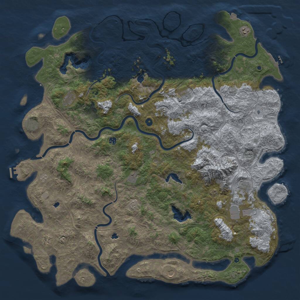 Rust Map: Procedural Map, Size: 6000, Seed: 24100, 17 Monuments