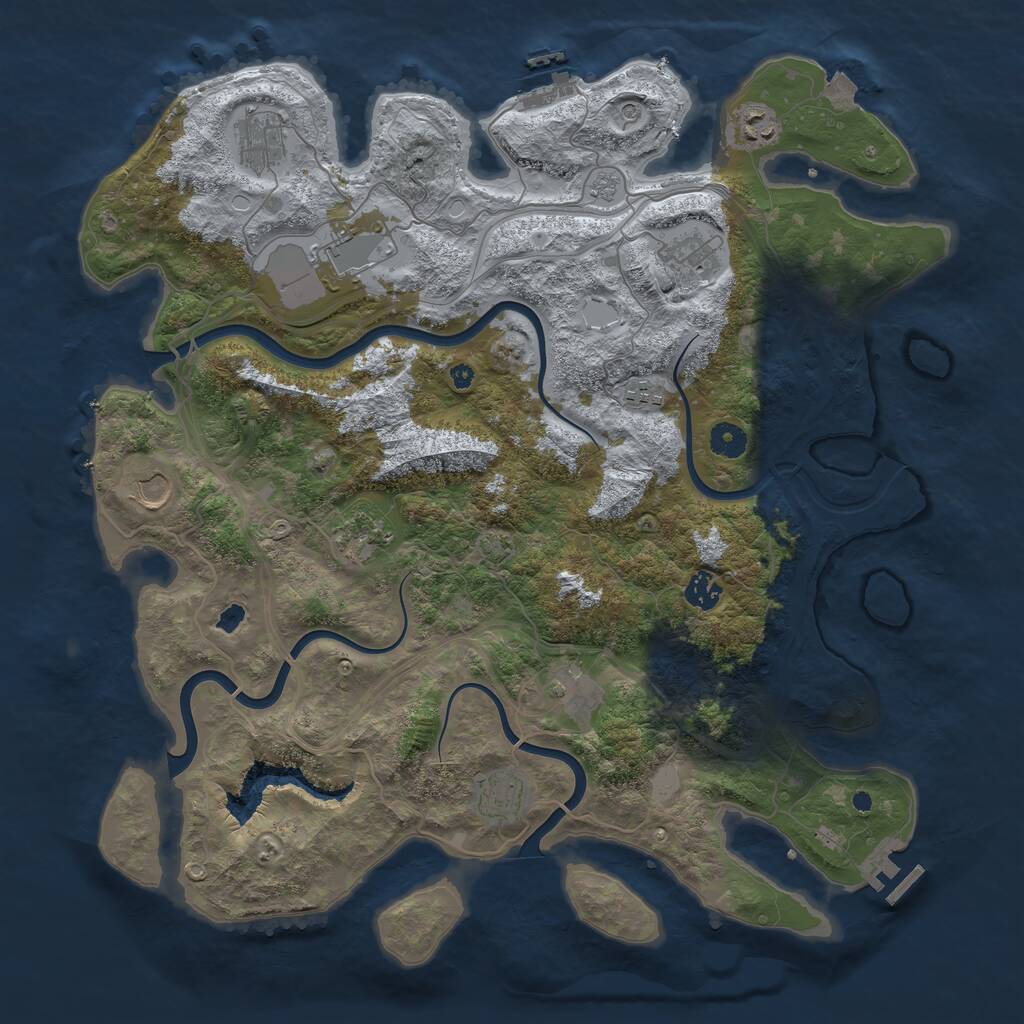 Rust Map: Procedural Map, Size: 4250, Seed: 23164, 16 Monuments
