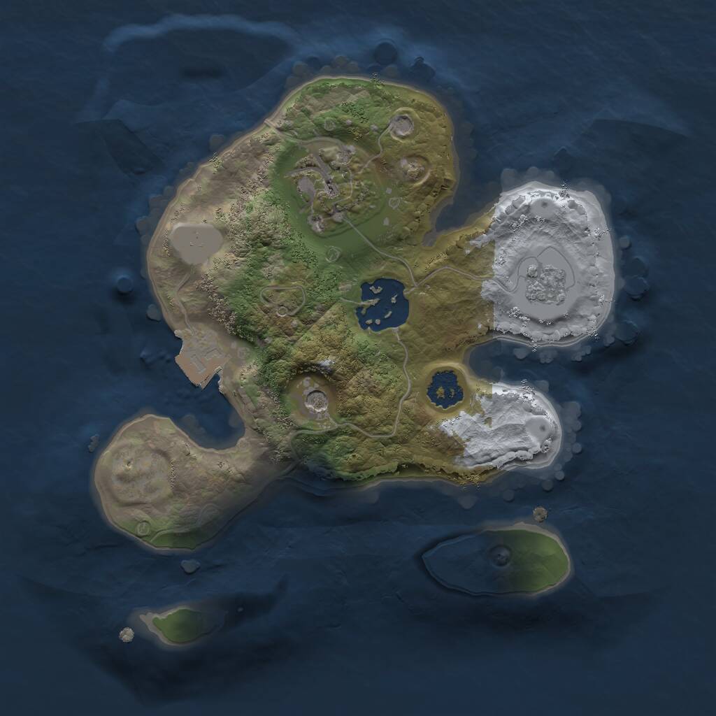 Rust Map: Procedural Map, Size: 2000, Seed: 583214160, 5 Monuments