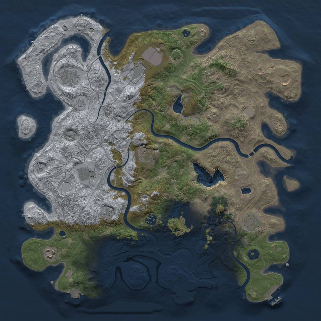 Rust Map: Procedural Map, Size: 4250, Seed: 1680473779, 17 Monuments