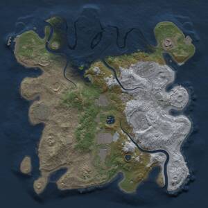 Thumbnail Rust Map: Procedural Map, Size: 3500, Seed: 7081966, 16 Monuments