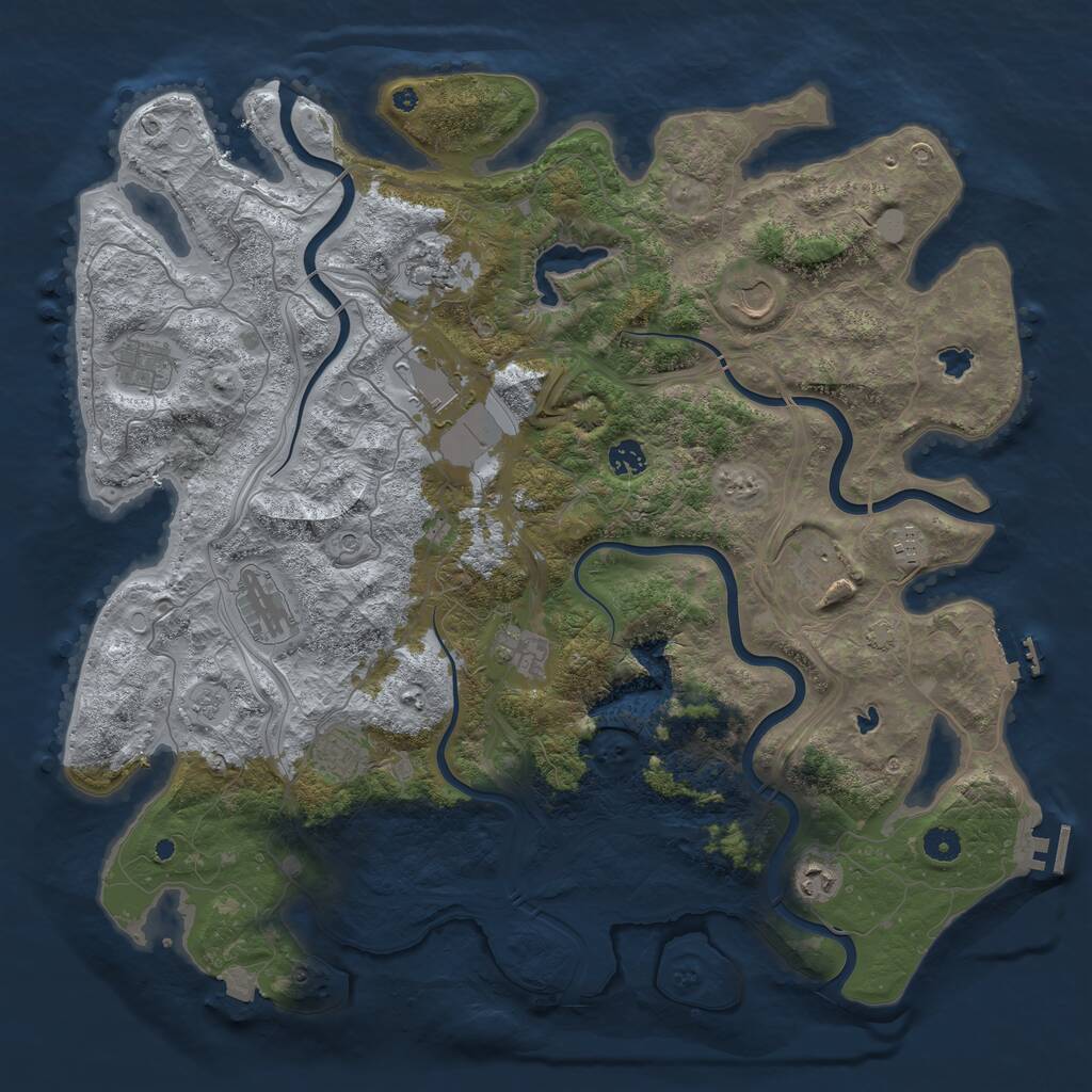 Rust Map: Procedural Map, Size: 4500, Seed: 458463203, 17 Monuments