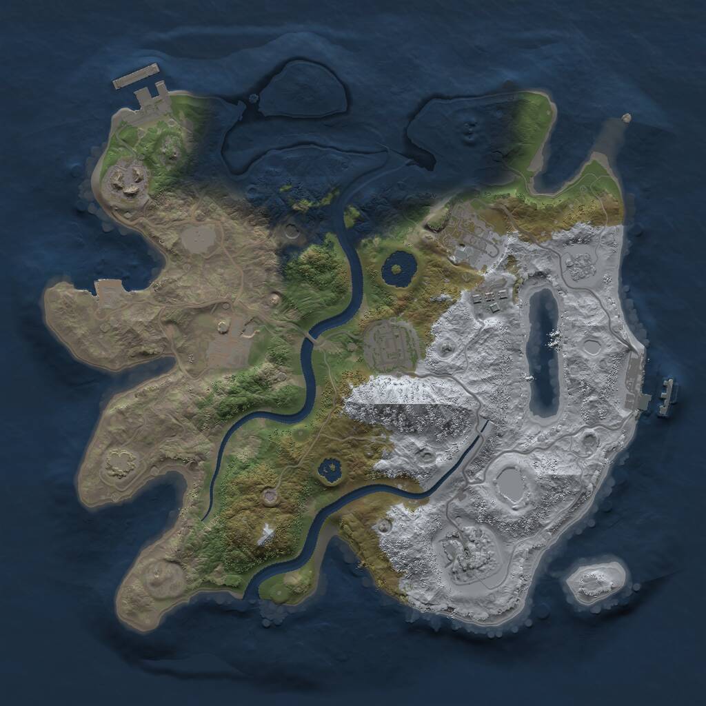 Rust Map: Procedural Map, Size: 3000, Seed: 621759888, 12 Monuments