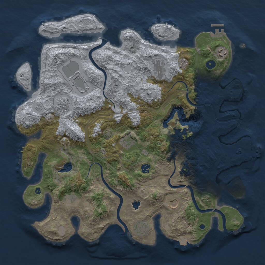Rust Map: Procedural Map, Size: 4250, Seed: 38859, 16 Monuments