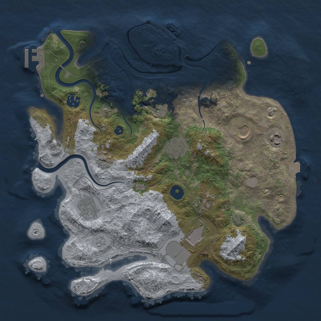 Rust Map: Procedural Map, Size: 3500, Seed: 1544412, 15 Monuments