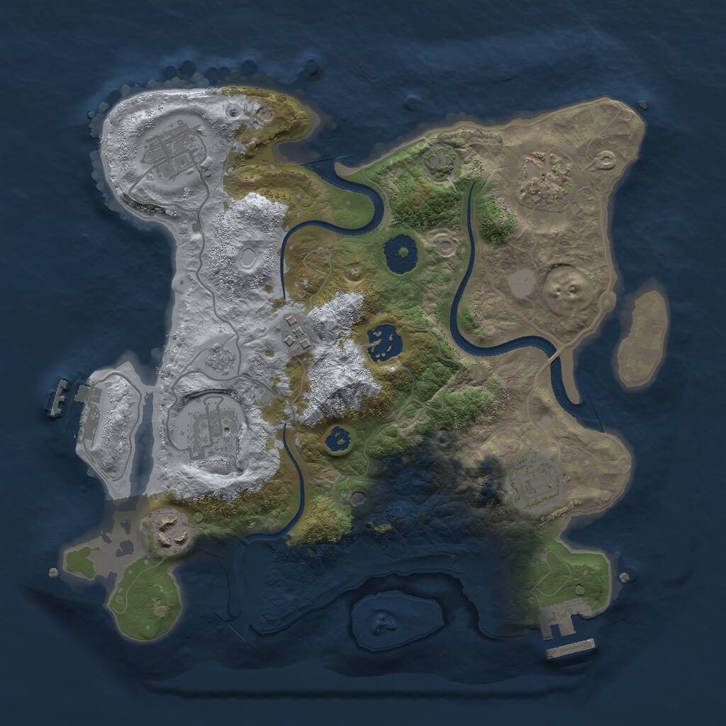 Rust Map: Procedural Map, Size: 3000, Seed: 52155, 13 Monuments