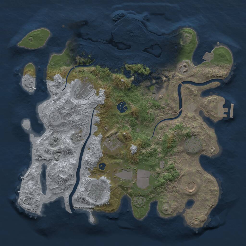 Rust Map: Procedural Map, Size: 3500, Seed: 1621701254, 16 Monuments