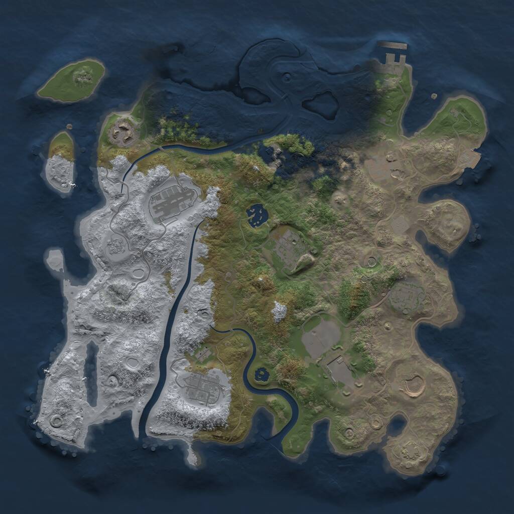 Rust Map: Procedural Map, Size: 3500, Seed: 1621701254, 15 Monuments