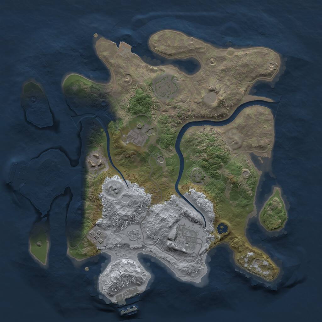 Rust Map: Procedural Map, Size: 3000, Seed: 141548315, 11 Monuments